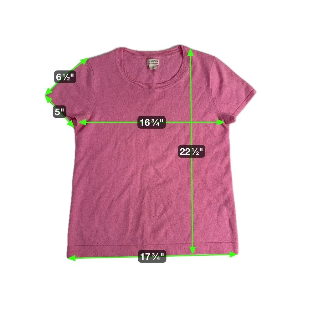 J. Crew Womens Pink Short Sleeve 100% Cashmere‎ Sweater Top Size Small